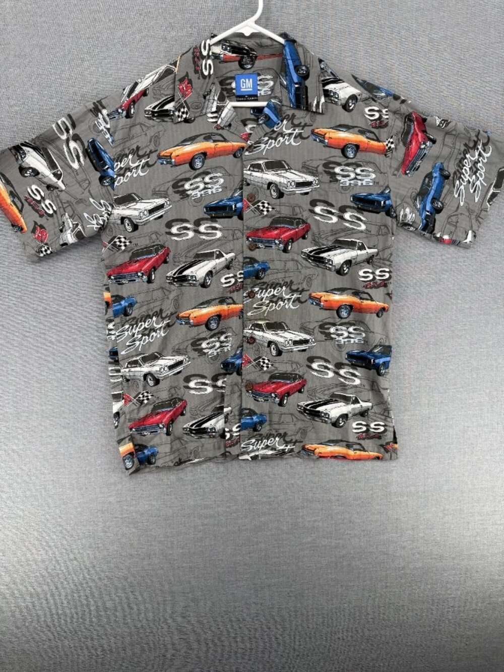 GM Super Sport By David Carey Hawaiian Shirt Mens L Rayon Blend Camp